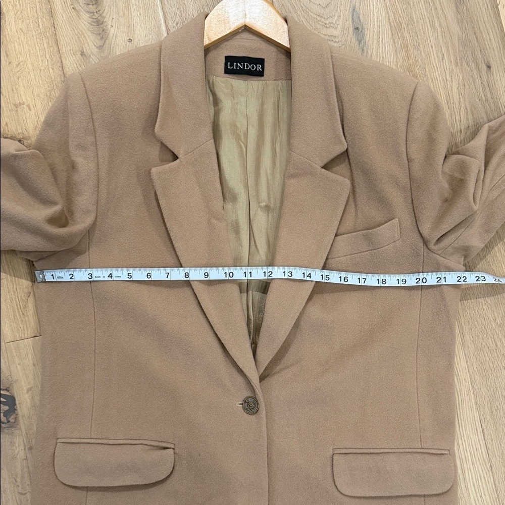 Lindor Tan Wool Cashmere Blazer – Size 16 - Picture 7 of 9